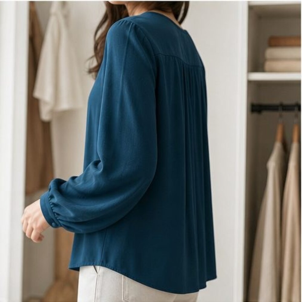 Mauve Pleated Blouse - Picture 3 of 6